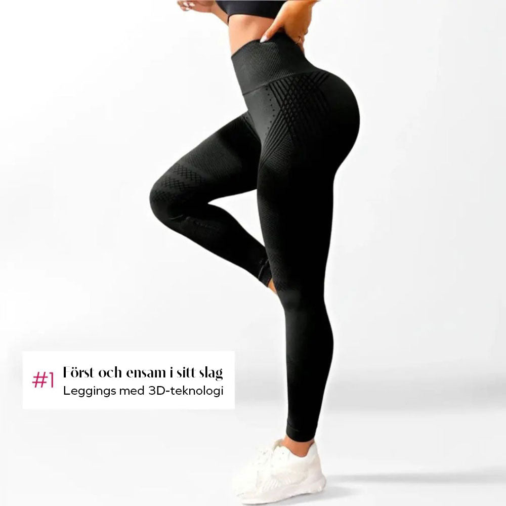 3D Plumi Leggings | Svart