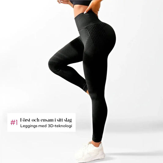 3D Plumi Leggings | Svart